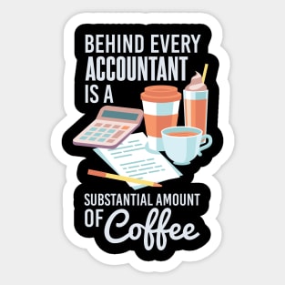 Funny Accountant Coffee Tshirt Sticker